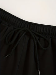 Mouth Print Drawstring Shorts