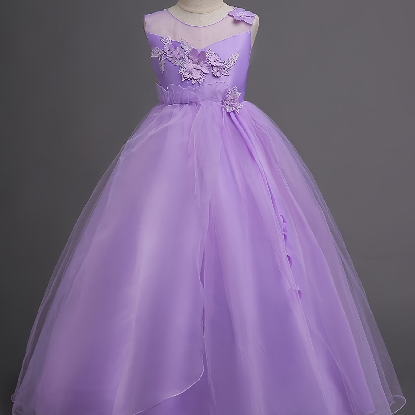 Girls Sleeveless Princess Dress Tulle Tutu Dress
