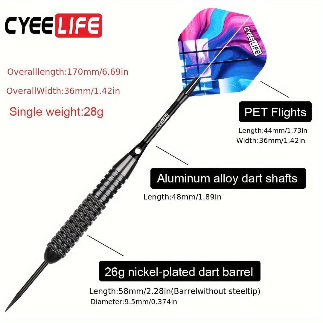 CyeeLife 26g Steel Tip Dart Set with Storage Box