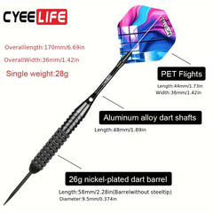 CyeeLife 26g Steel Tip Dart Set with Storage Box