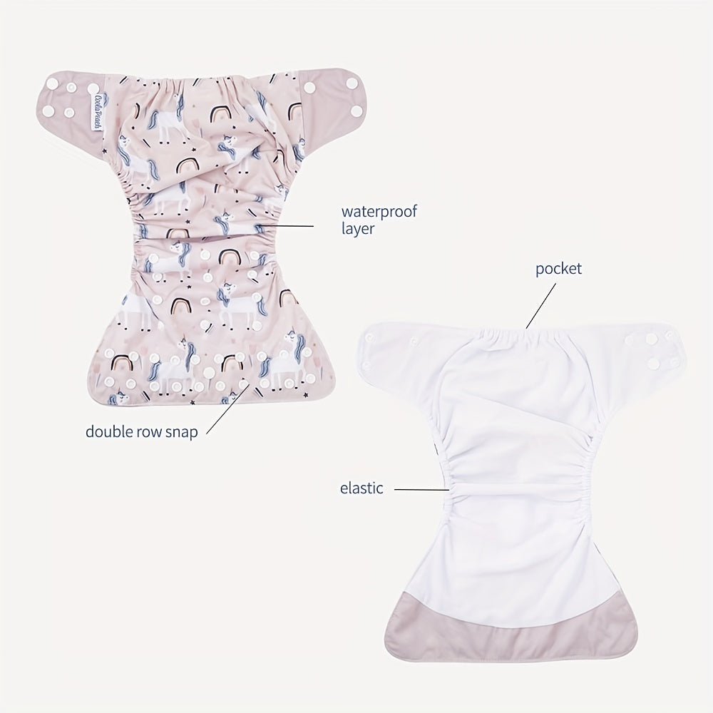3pcs Eco-friendly Washable Baby Cloth Diaper Set with Inserts