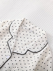 Polka Dot Pajama Set Short Sleeve Lapel Buttons Top & Shorts Women's Sleepwear