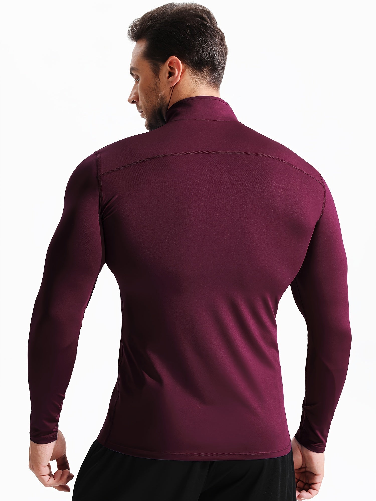 Men's Compression Shirt 1/4 Zip Pullover Long Sleeve Base Layer