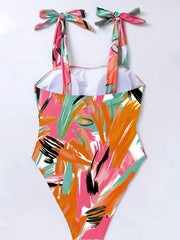 Tie Dye One Piece Swimsuit High Stretch