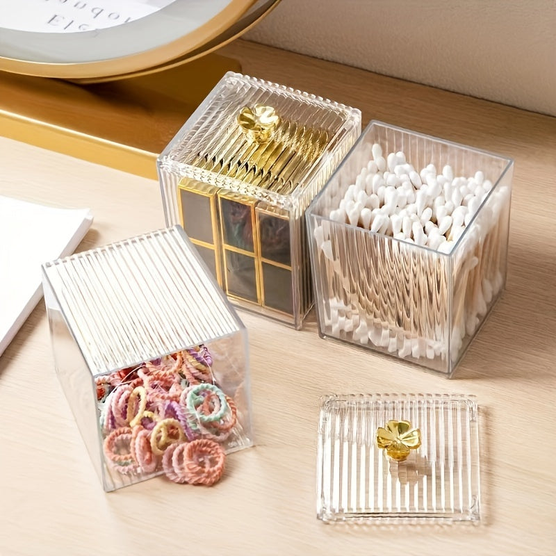 Acrylic Cotton Swabs Holder Clear Vanity Makeup Organizer