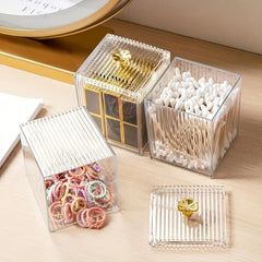 Acrylic Cotton Swabs Holder Clear Vanity Makeup Organizer