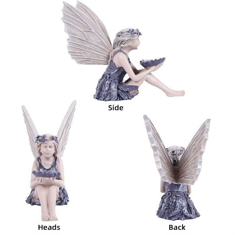 Sunflower Angel Fairy Statue Resin Ornament Outdoor Yard Garden Decoration