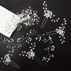6pcs Faux Pearl Hair Pin Bridal Wedding Accessories Set