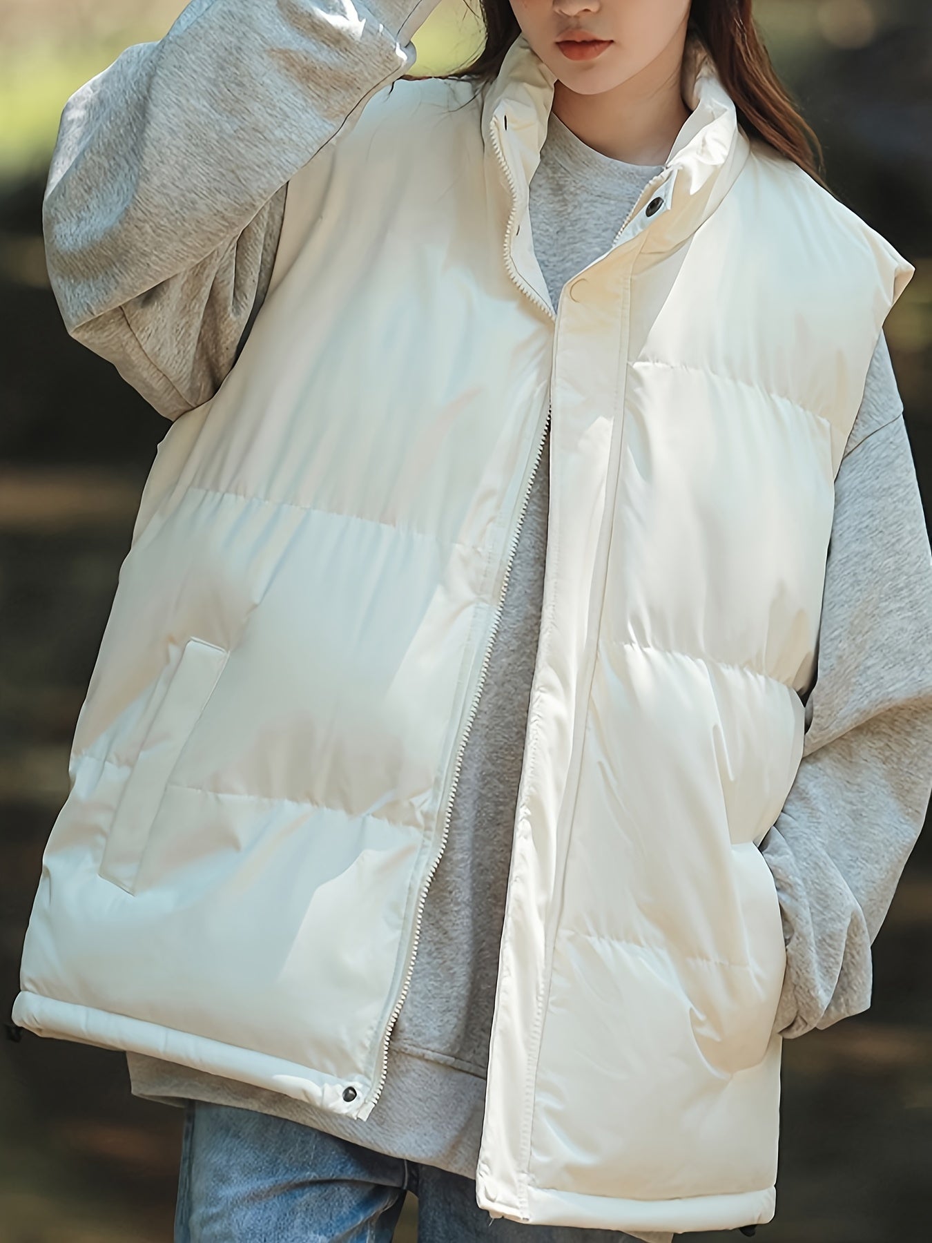 Warm Sleeveless Jacket Stand Collar Women's Vest Outdoor Sports