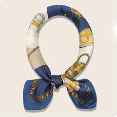 Bag Print Square Scarf Satin Neckerchief Bandana Silk Head Wraps