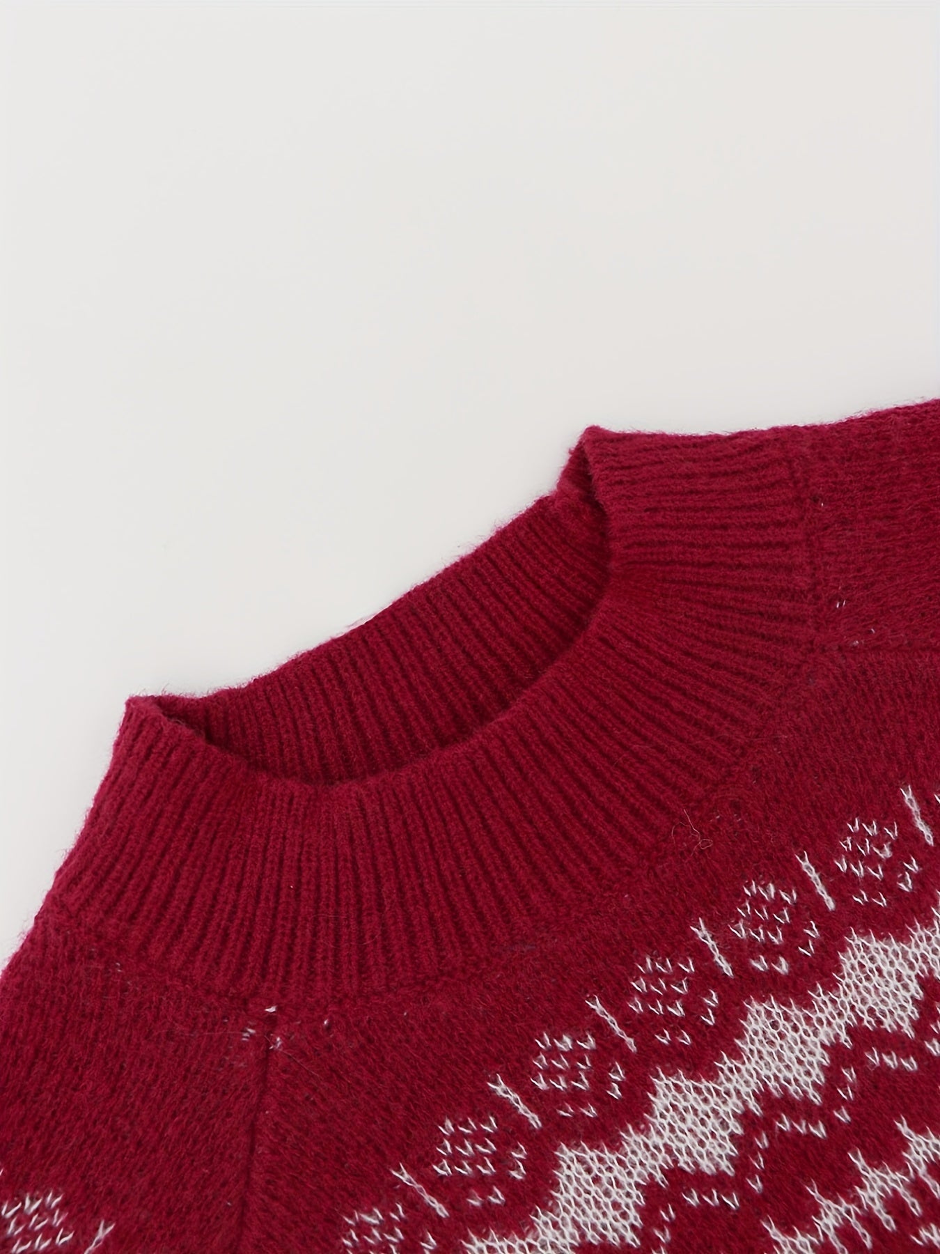 Christmas Pattern Crew Neck Pullover Sweater Women's Clothing