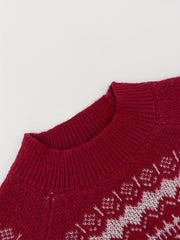 Christmas Pattern Crew Neck Pullover Sweater Women's Clothing