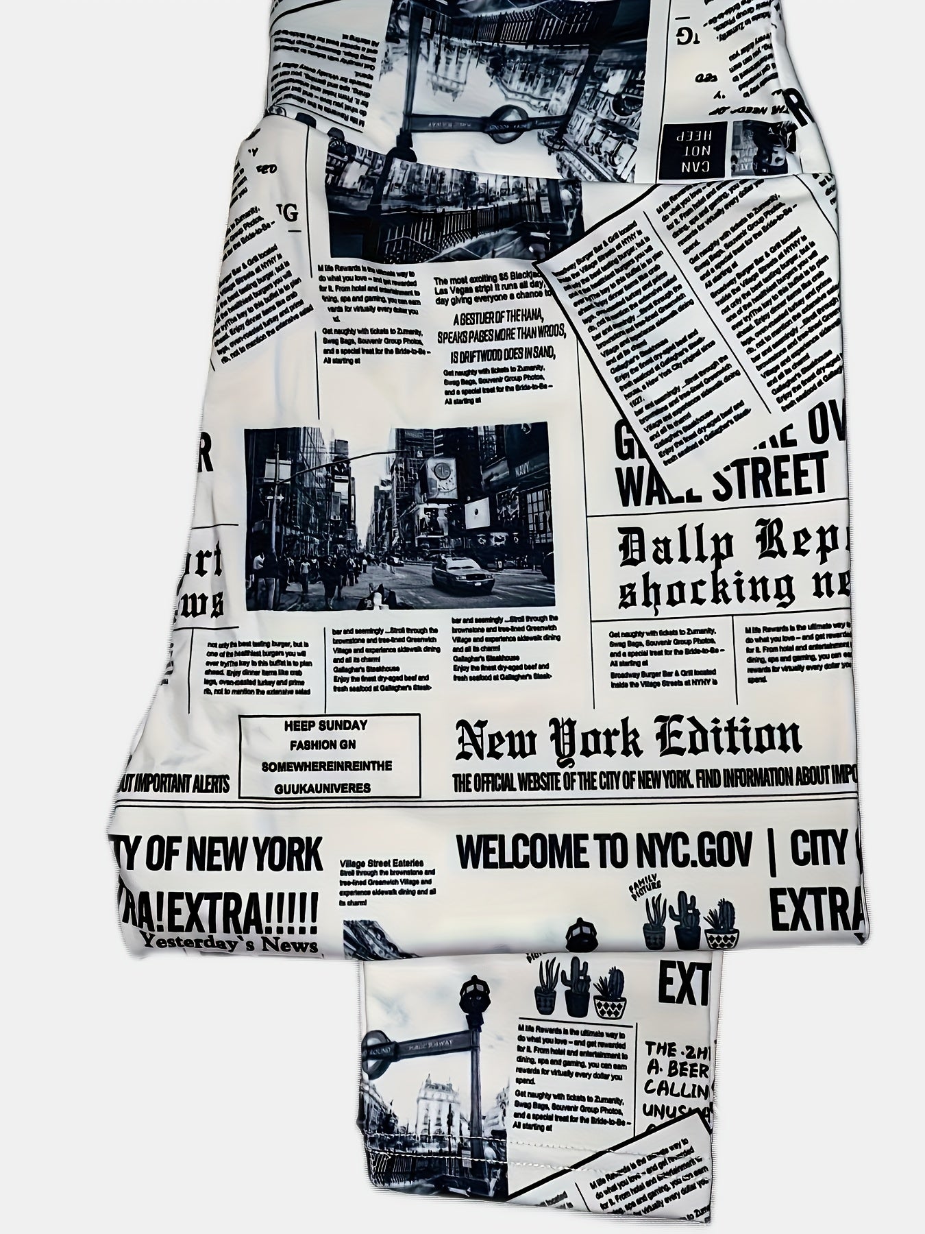 Newspaper Print Leggings Women Yoga Running Tight Pants Activewear