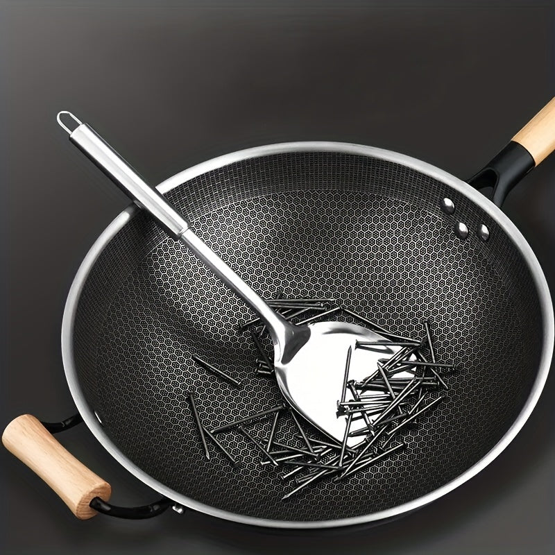 Non Stick Wok With Lid Stainless Steel Coating Deep Frying Pan