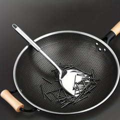 Non Stick Wok With Lid Stainless Steel Coating Deep Frying Pan