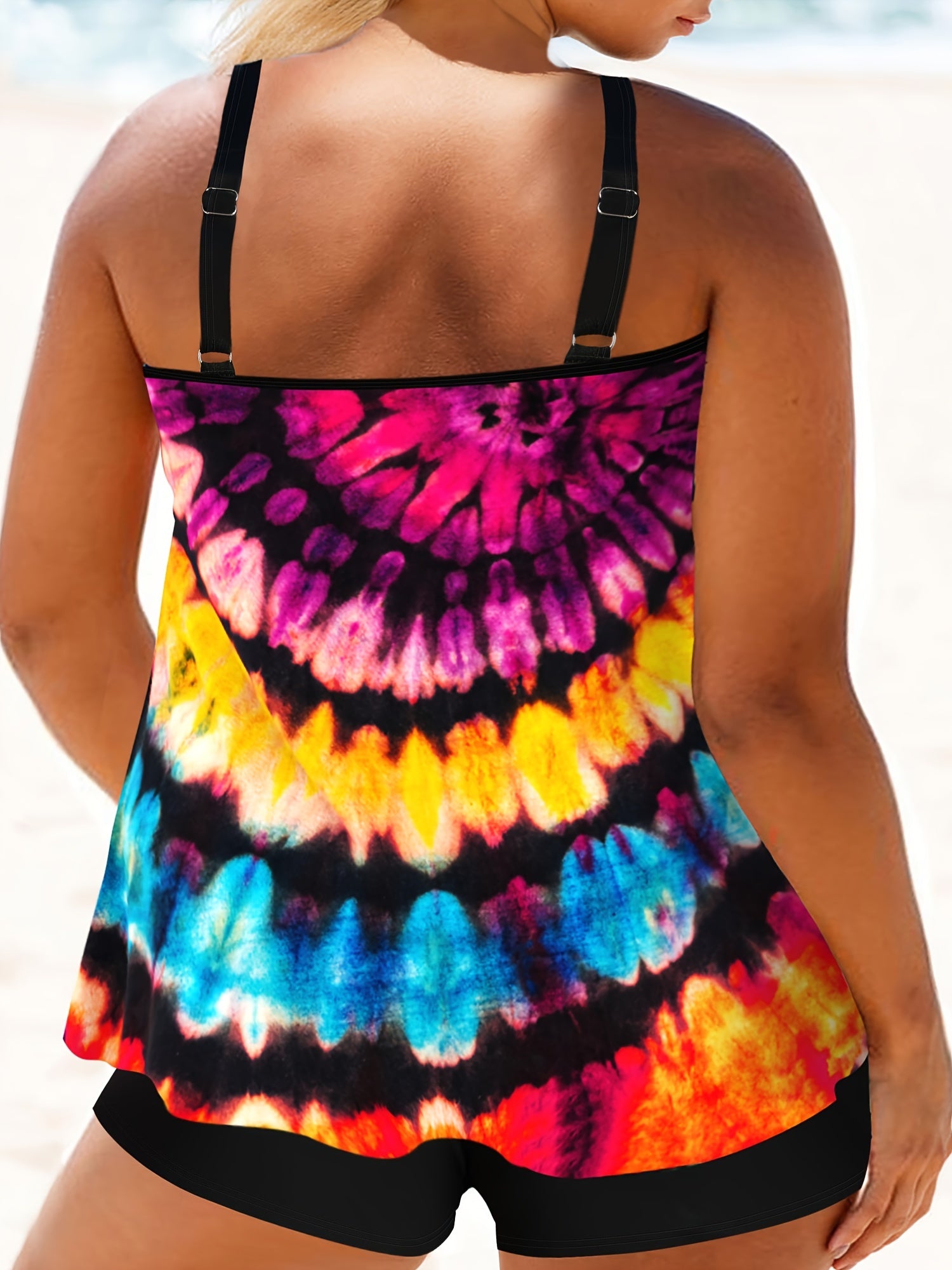 Tie Dye Cami Top & Shorts Bikini Set