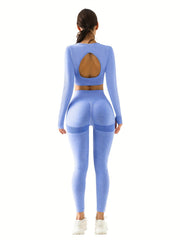 Yoga Set Crop Top & Leggings Suit Women's Activewear