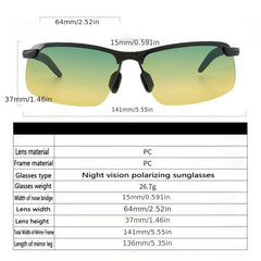Men's Night Vision Polarized Driving Sunglasses Yellow Lens UV Protection