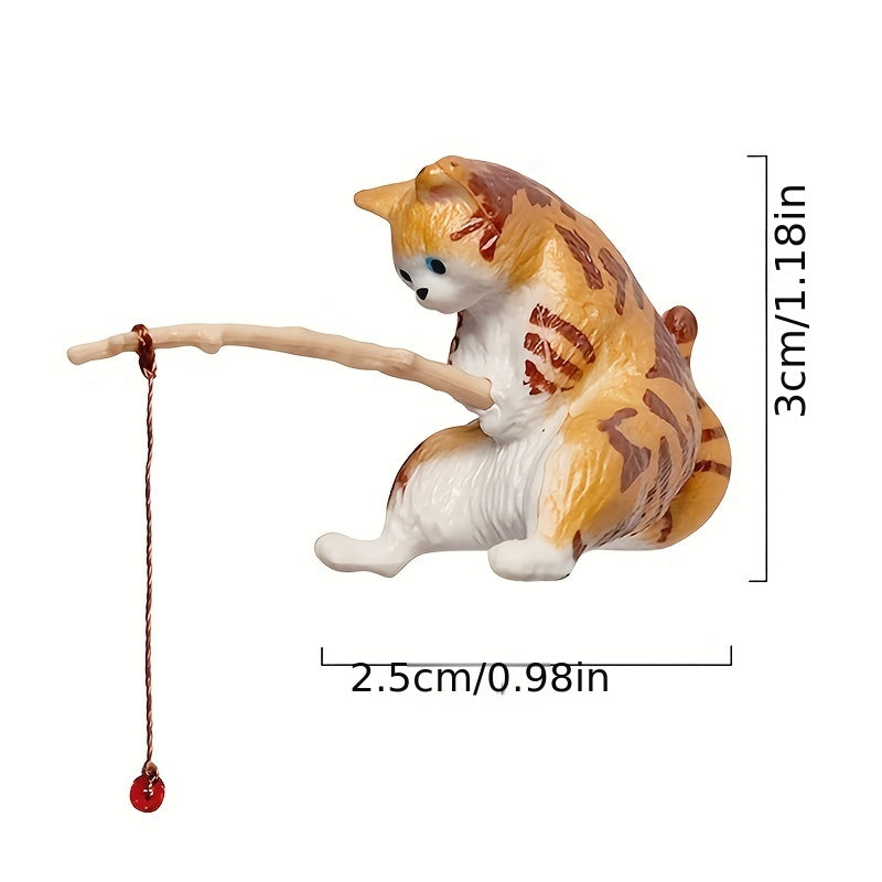 Cat Fishing Aquarium Decoration Toy Set