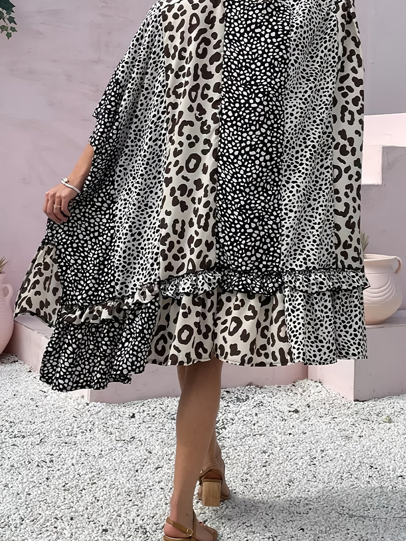 Leopard Print Cover Up Shirt Kimono Sleeve Robe