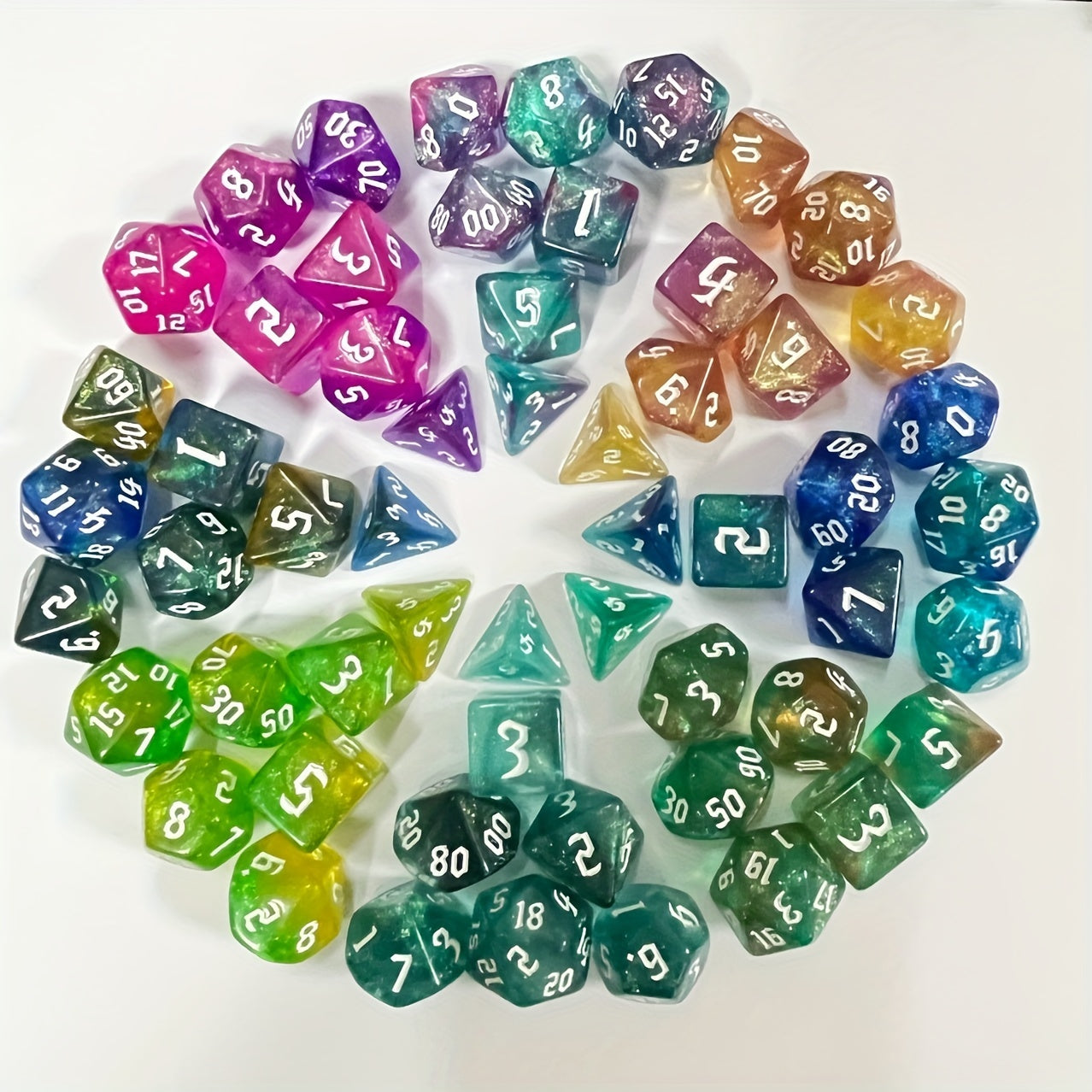 Digital Dice Set for Table Games - 7 Two-Sided Chameleon Sets