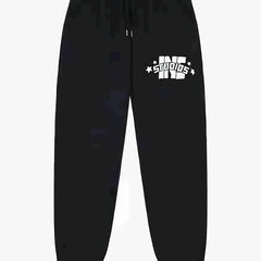 Letter Pattern Print Men's Pants Drawstring Comfy Active Stretch Trousers