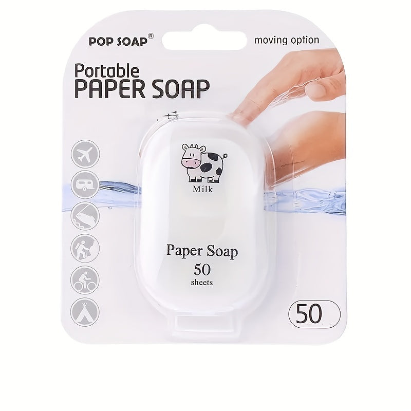 50pcs Water Soluble Paper Soap for Travel Deep Cleansing and Moisturizing