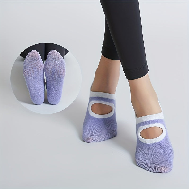 Breathable Yoga Socks Backless Hollow Out Non-slip Sporty Boat Socks