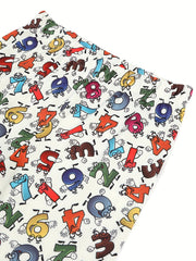 Girls Fancy Number Print Leggings Slim Fit Stretchy Pants