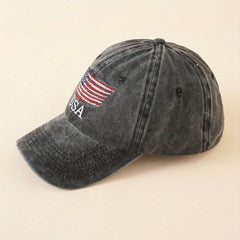 American Flag Embroidery Curved Brim Dad Hat Unisex Adjustable Sun Hats