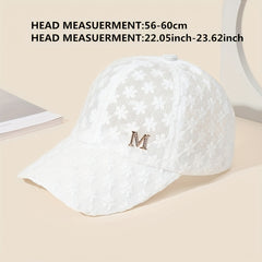 Unisex Lace Adjustable Baseball Cap with Letter Embroidery