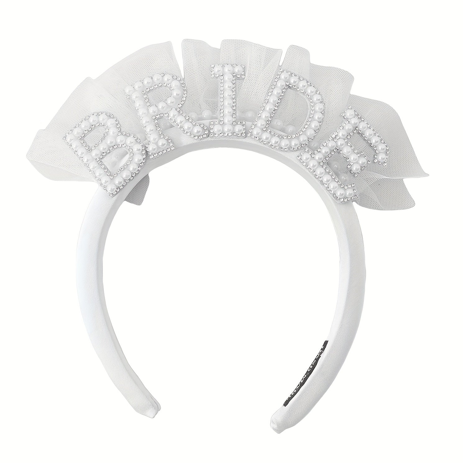 3pcs Wedding Veil & Pearl Headband Set Bachelorette Bride Accessori