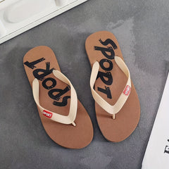 Men's Casual Letter Print Slip On Flip Flops Lightweight Non slip Thong Sandals