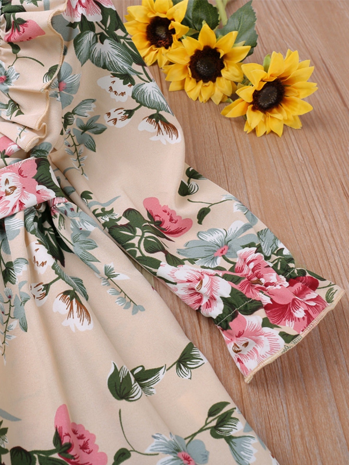Flower Print Long Sleeve Dress