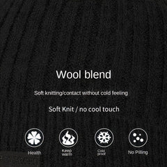 Winter Knitted Beanie Hat & Scarf Set Wool Ear Protection Warm Neck Gait
