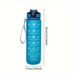 1000ml Gradient Water Bottle with Time Marker & Strap