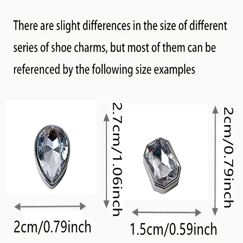 26pcs Silver Rhinestone Chain Shoe Buckle Set, Shoe Decoration Accessories
