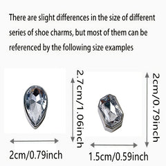 26pcs Silver Rhinestone Chain Shoe Buckle Set, Shoe Decoration Accessories