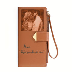 Custom Photo & Text Women's Wallet - Spacious Clutch Bag