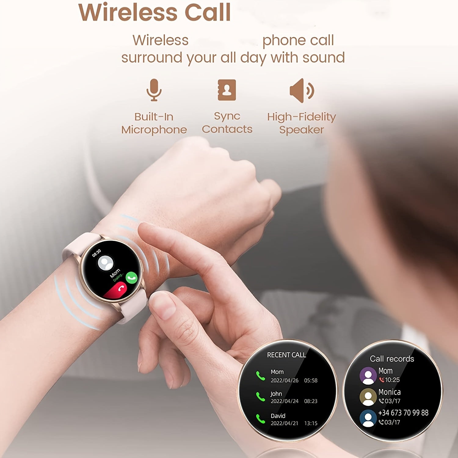 Wireless Calling Smartwatch with Menstrual Cycle Tracker