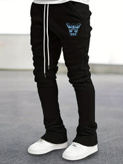 Butterfly Pattern Flared Trousers Men s Casual Stretch Street Style Joggers
