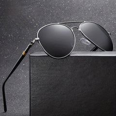Men's Mixed Alloy Polarized Sunglasses Vintage Pilot Sun Glasses