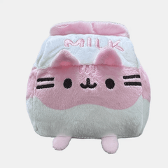Chubby Cat Plush Toy in Milk Carton Soft Polyester Stuffed Animal