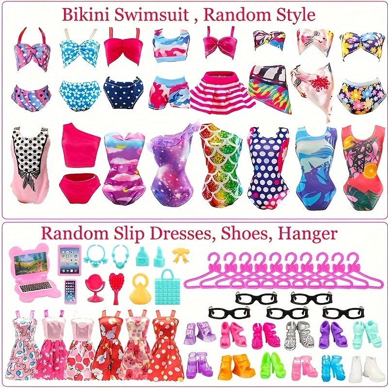 53pcs Doll Clothes and Accessories Set for 11.5 Inch Dolls