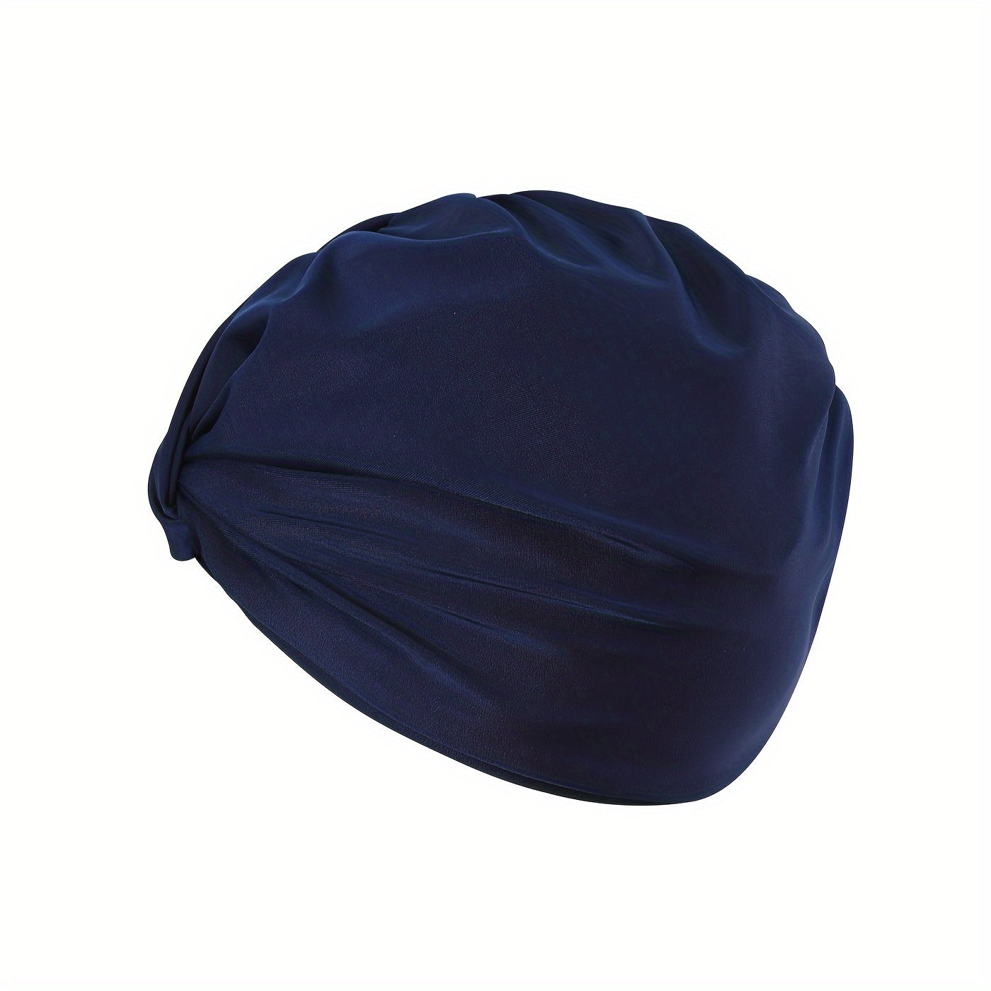 Navy Ruched Swimming Cap for Women