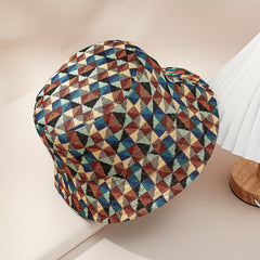 Geometric Print Reversible Bucket Hat for Men Women