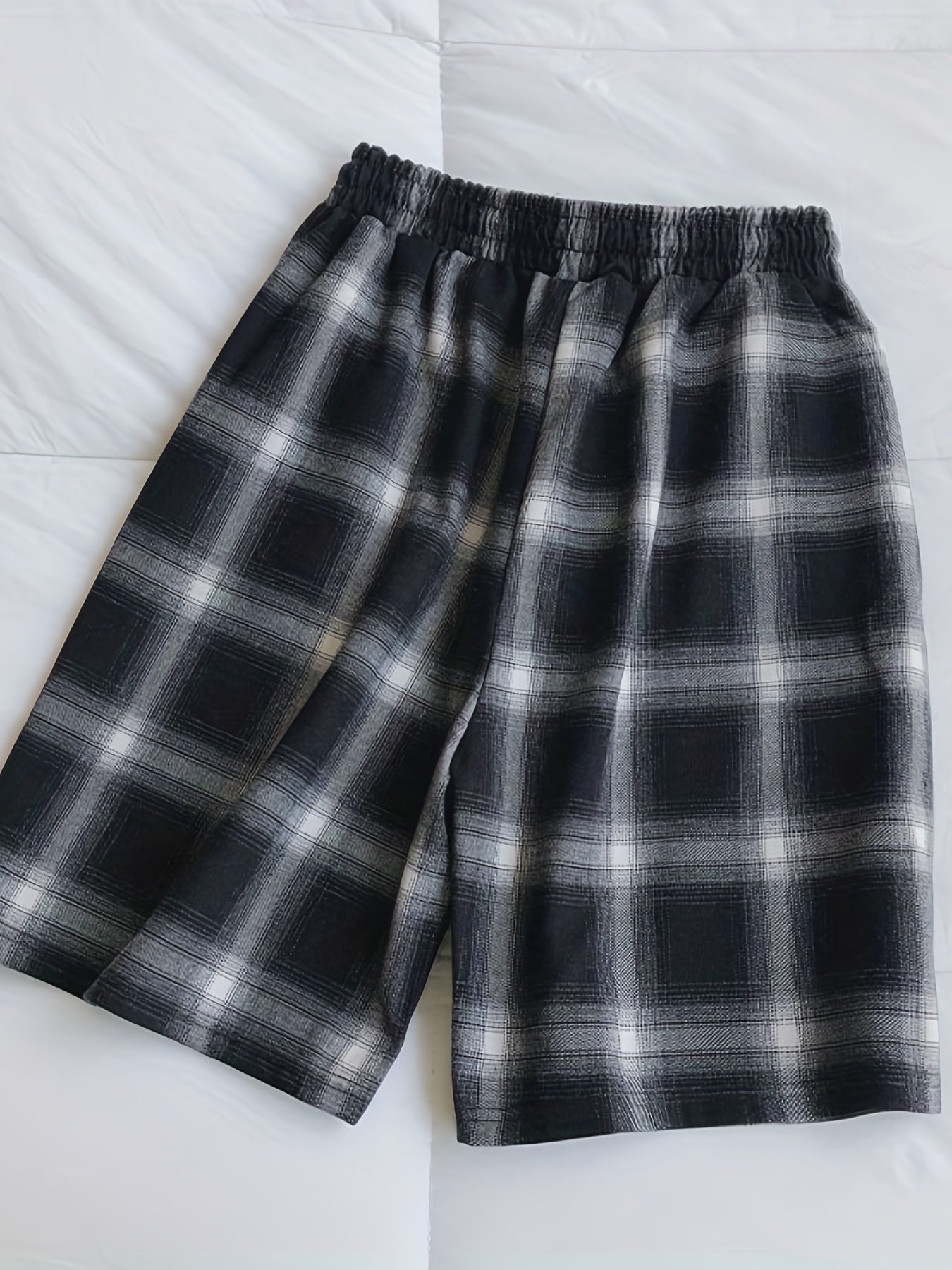 Plaid Drawstring Shorts for Women