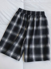 Plaid Drawstring Shorts for Women