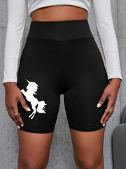 Unicorn Print Sports Leggings for Women