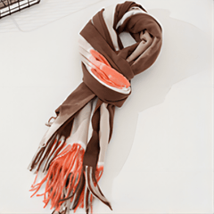 Tie Dye Winter Scarf with Tassel Mixed Colors Cold Weather Scarf Wrap